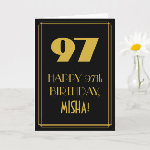 Carte 97e anniversaire ~ Art Déco Inspiré Look "97" & No