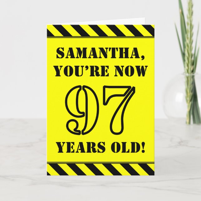 Carte 97e anniversaire : Jeu de style de crayon amusant, (Devant)