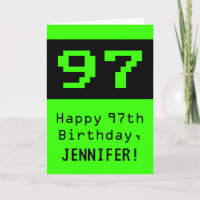 97e anniversaire : Nerdy / Geeky Style "97" et nom