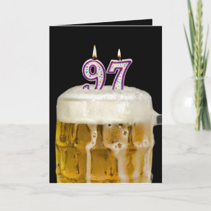 Carte 97th Birthday Bière sur noir