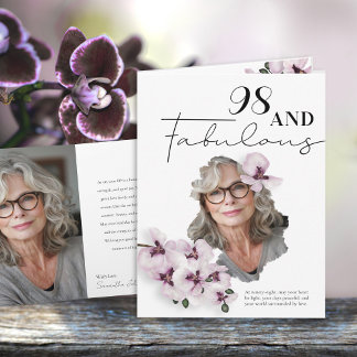 Carte 98 & Fabulous Orchid Photo Birthday Greeting Card
