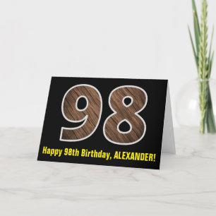 Carte 98e anniversaire : Nom + Faux Motif de grains de b