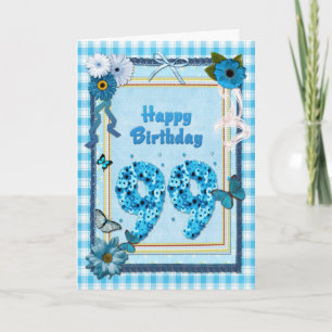 Carte 99e anniversaire avec un effet de scrapbook
