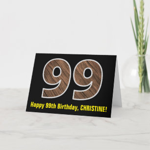 Carte 99e anniversaire : Nom + Faux Motif de grains de b