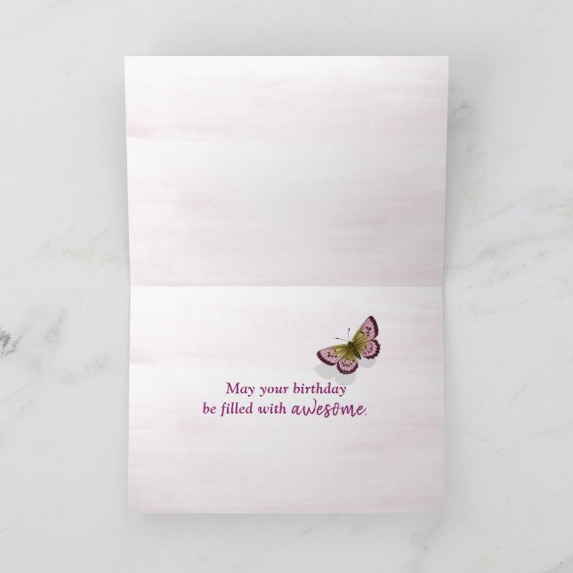 Carte 99e anniversaire papillon sur la fleur de cône (Intérieur)