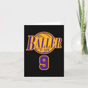 Carte 9 Ans Basketball Baller Purple Et