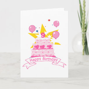 Carte 9 ans d'anniversaire pour Birthday Cake