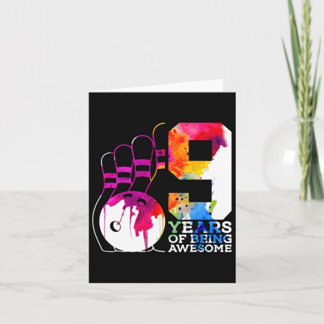 Carte 9 ans d'être merveilleux Bowling 9e anniversaire (Devant)