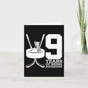 CARTE 9 ANS D'ÊTRE UN HOCKEY GLACE INCROYABLE 9E ANNIVER