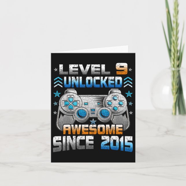 Carte 9e 9 ans Anniversaire Enfants Garçon Gamer 9 ans N (Devant)