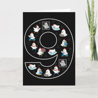 Carte 9e anniversaire 9 ans poulets garçons filles fermi