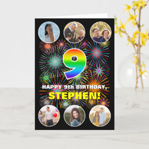 Carte 9e anniversaire : Amusant Arc en Ciel #, Personnal