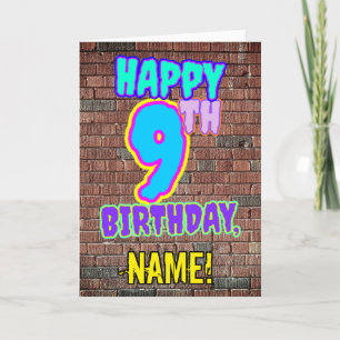 Carte 9e anniversaire - Amusant, Graffiti urbain inspiré
