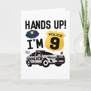 Carte 9e anniversaire Cadeau policier 9 année Garçon