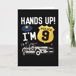 Carte 9e anniversaire Cadeau policier 9 année Garçon