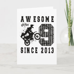 Carte 9e anniversaire Gift Dirt Bike Boy Né en 2013