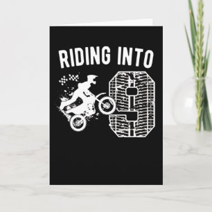 Carte 9e anniversaire Gift Dirt Vélo 9 ans Motocross