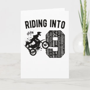 Carte 9e anniversaire Gift Dirt Vélo 9 ans Motocross
