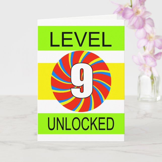 Carte 9e anniversaire Jeu d'ordinateur (Orchidée)