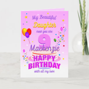 Carte 9e anniversaire PINK 