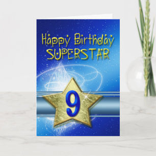Carte 9e anniversaire pour Superstar