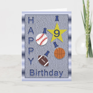Carte 9èmes sports heureux d'anniversaire - orientés