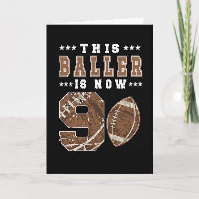 Carte 9th Birthday Gift Football Player 9 Year Old Boy (Devant)