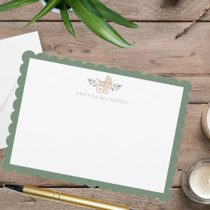 Carte à baby shower plat à capuchon Merci