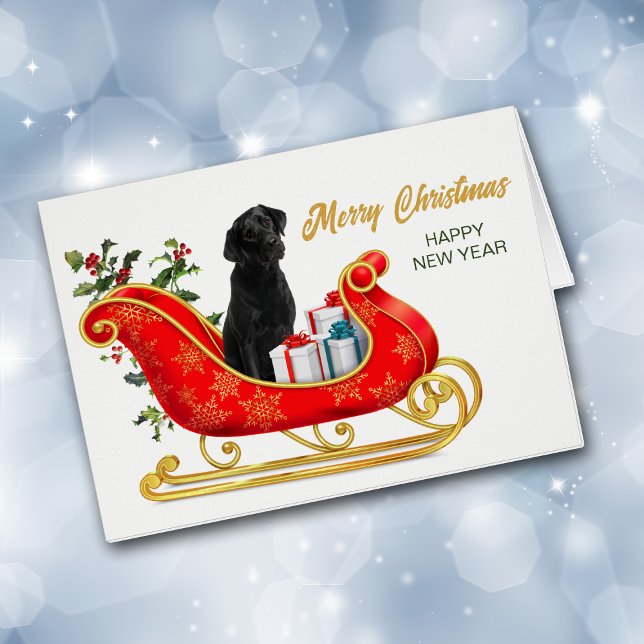 Carte à bascule de Noël Black Labrador Retriever (Créateur téléchargé)