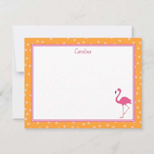 Carte à billet orange Flamant rose rose Tropical P (Devant)