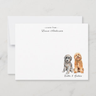Carte à billet plat Cute Grey & Golden Doodle