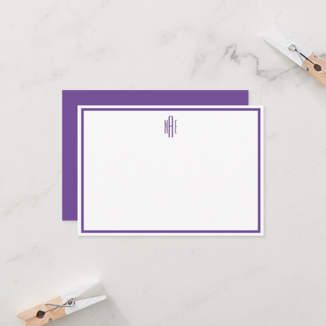 Carte à billet plat violet et blanc (Devant/Arrière en situation)