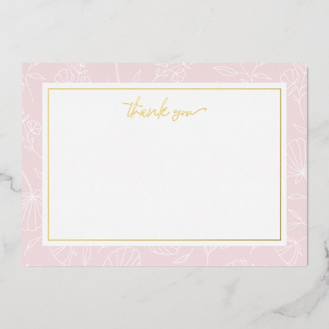 Carte à billets à Merci floral blanc délicat (Recto)