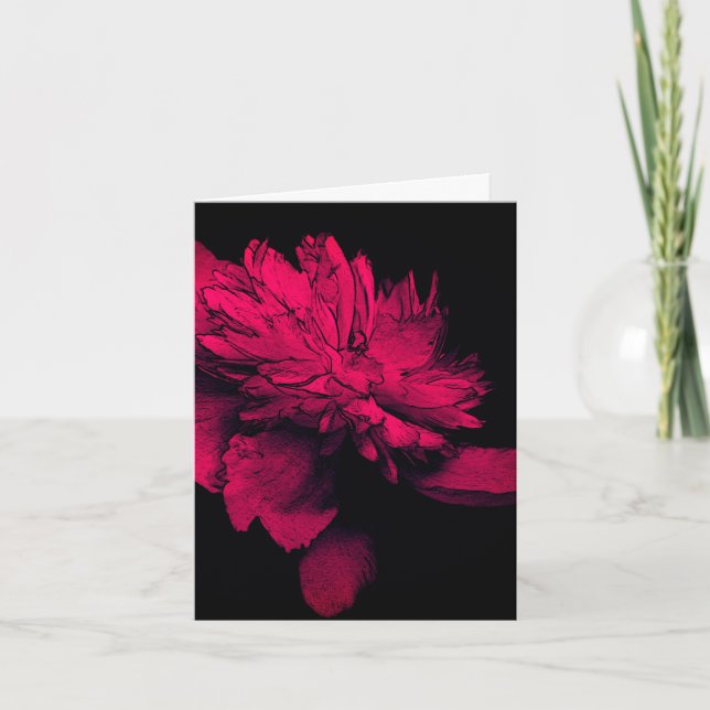 Carte à billets personnalisable Red Peony Floral A (Devant)