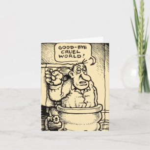 Carte à billets vintage "Goodbye Cruel World"