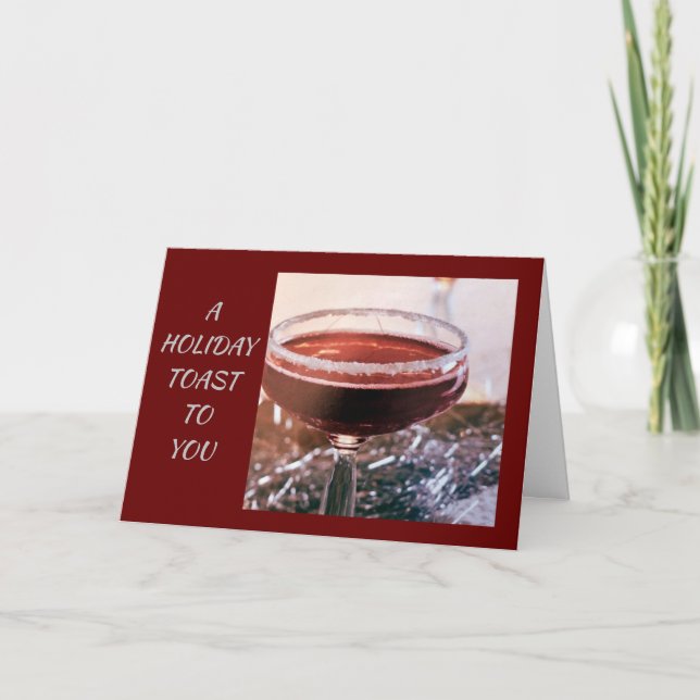 CARTE À "BONS AMIS" UN TOAST DE VACANCES POUR VOUS (Devant)