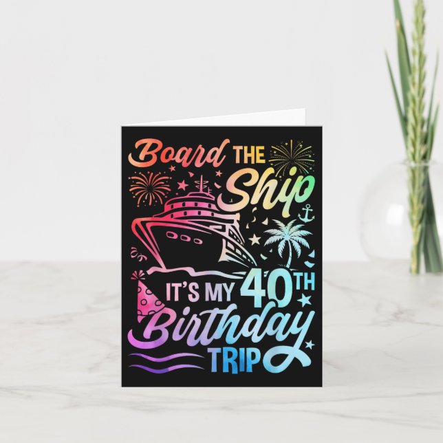Carte À Bord Du Navire C'Est Mon 40e Anniversaire Voyage (Devant)