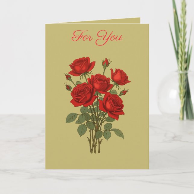 Carte A Bouquet Of Red Roses Vector Art Illustration (Devant)