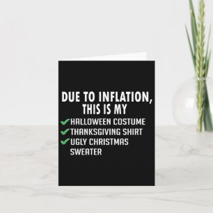 Carte À cause de l'inflation Halloween Thanksgiving Noël