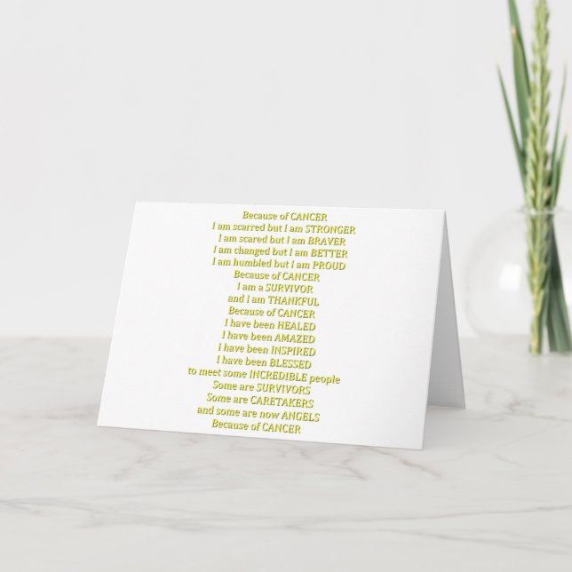 Carte A cause du cancer (Devant)