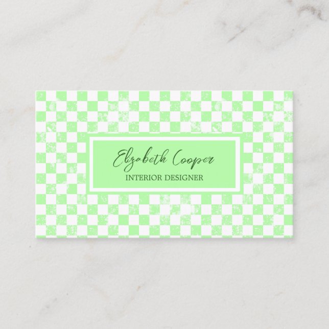 Carte À damiers Pastel Green (Devant)