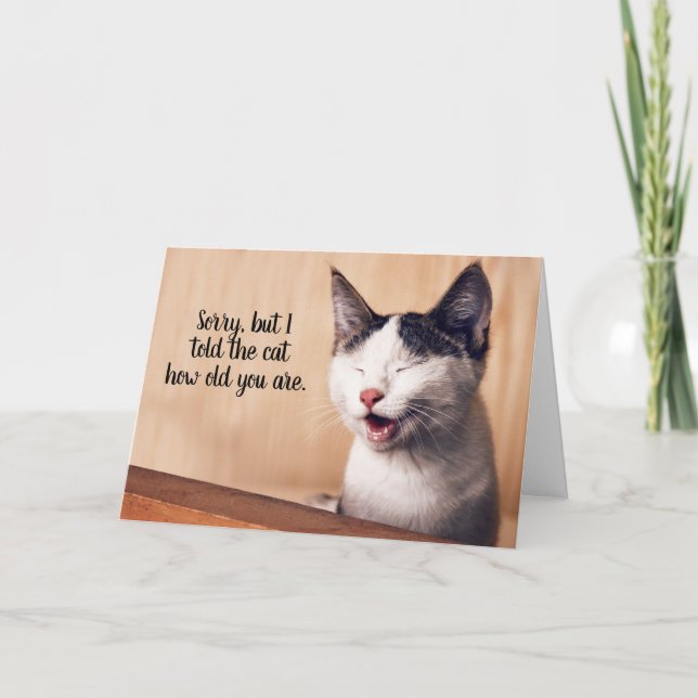 Carte A Dit Au Chat Quel Âge Tu As L'Anniversaire Amusan (Devant)