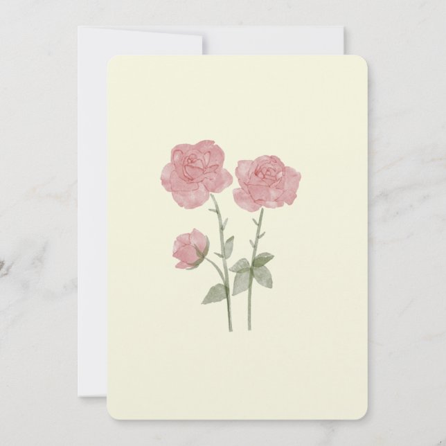 carte à faire-part de mariage florales (Dos)