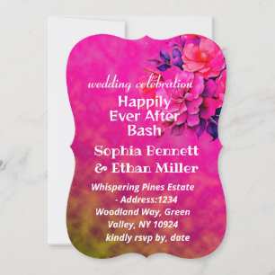 carte à faire-part de mariage rose