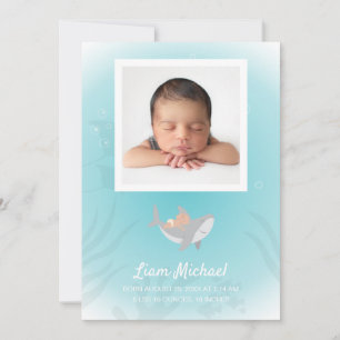 Carte à Faire-part de naissance plat pour bébé req