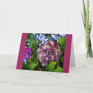 Carte à fleurs colorées Hydrangea