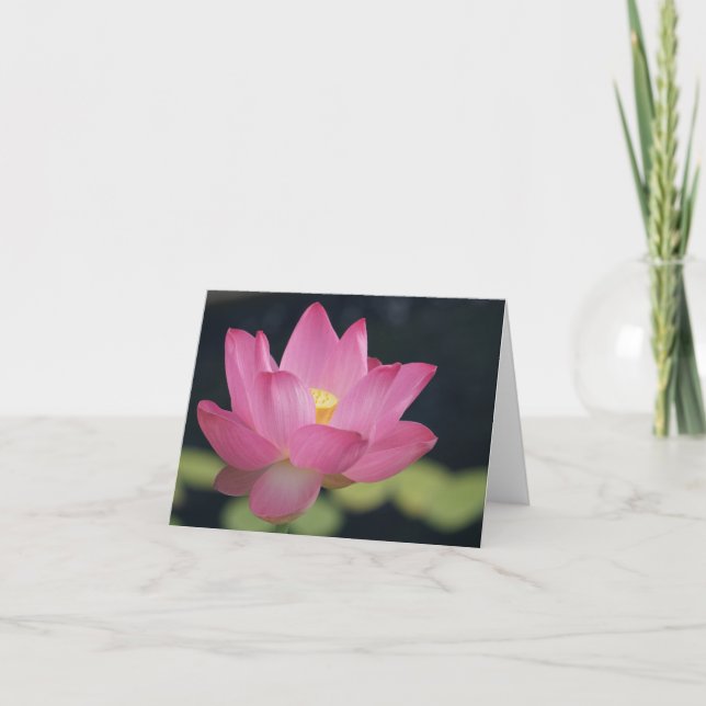 Carte à fleurs de lotus rose (Devant)