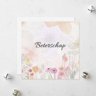 Carte à fleurs pour peindre (carré)