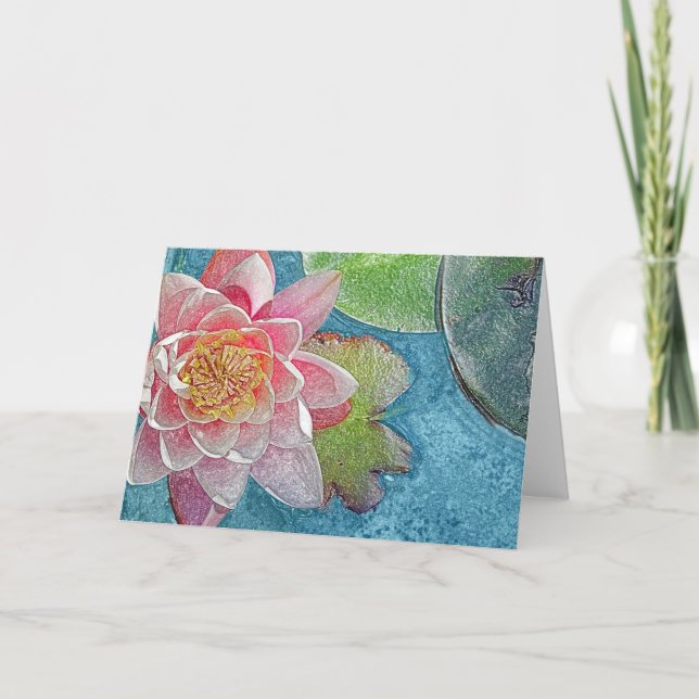Carte à fleurs rose (Devant)