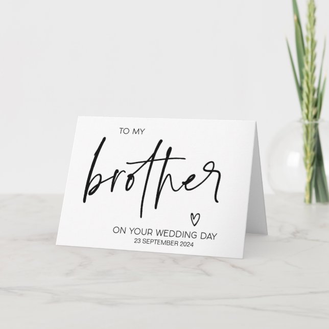 Carte À Groom Brother lors de votre cadeau de mariage (Devant)
